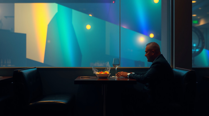 Man sits alone after being stood up again